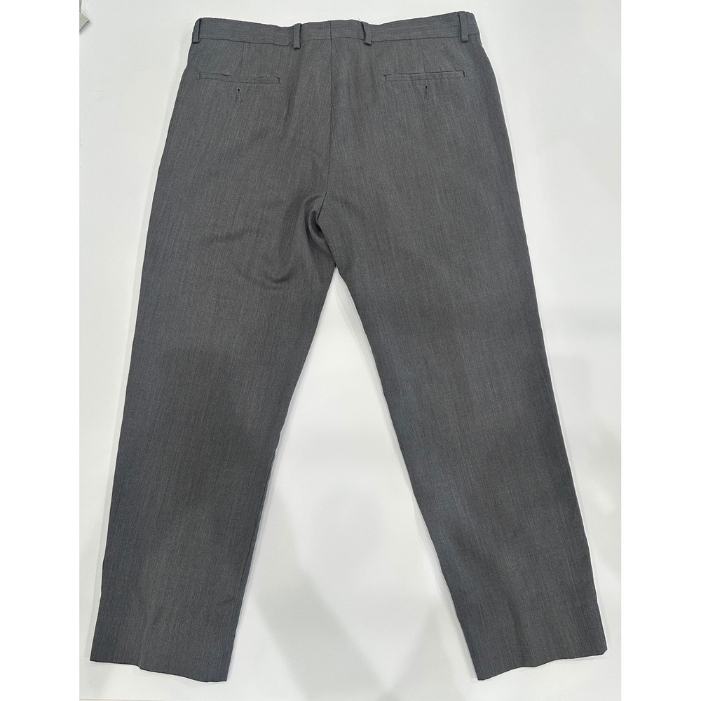 Egara Mens 100% Wool Dress Pants Charcoal Gray Flat Front Trousers Size 36x29 - Picture 2 of 8